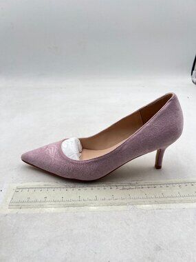 Light Pink Kitten Heel Pumps Pointed Toe Dress Shoes for Office Lady Soft Suede